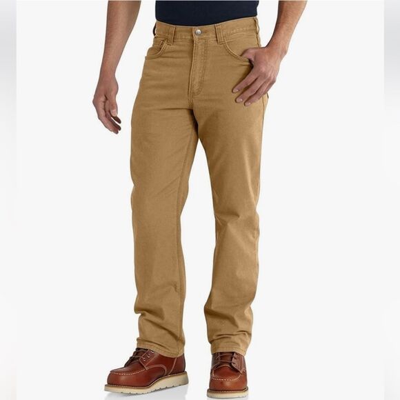 Carhartt Men Rugged Flex Relaxed Fit Canvas Work Pant hickory 40X36 Nwt - Picture 1 of 6